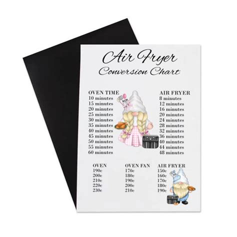 Air Fryer Conversion Chart A4 Fridge Magnet Cute Gnome Design - Etsy UK
