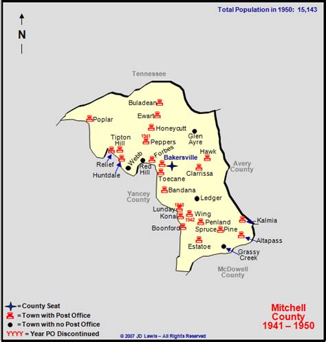 Mitchell County, NC - 1941 to 1950