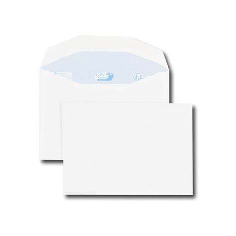 Boite de 500 enveloppes patte trapèze blanches C6 114x162 80 g m²