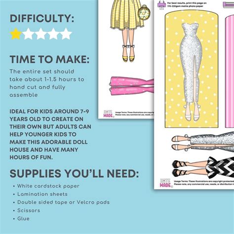 Printable Paper Dolls Dress Up Kit Dreamy Wardrobe Paper Crafts Diy