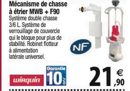 Promo Mécanisme De Chasse à étrier Mwb F90 Wirquin chez Tridôme