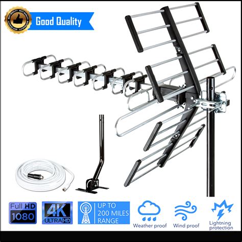 Five Star Outdoor Hdtv Antenna 200 Mile Includes J Mount 40 Ft Rg6 Cable