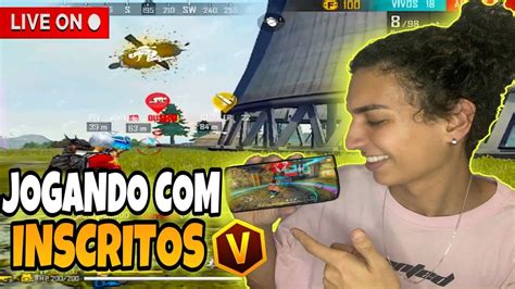 🔴free Fire Ao Vivo🔴jogando Com Os Inscritos💚 Vem Jogar Comigo No Mobile