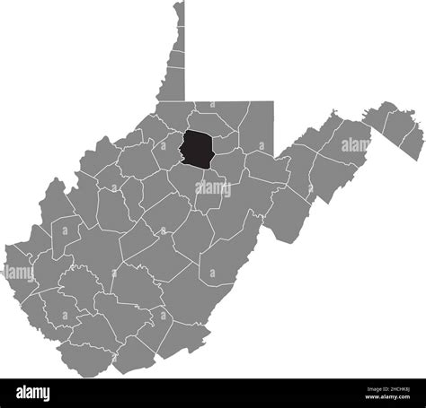 Black Highlighted Location Map Of The Harrison County Inside Gray