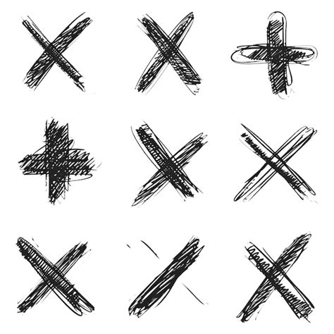 Premium Psd A Set Of Vector Hand Drawn Cross Signs