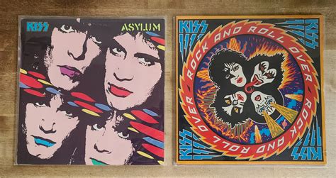 Kiss Vinyl Records Rock And Roll Over And Asylum Original Press Lp Albums