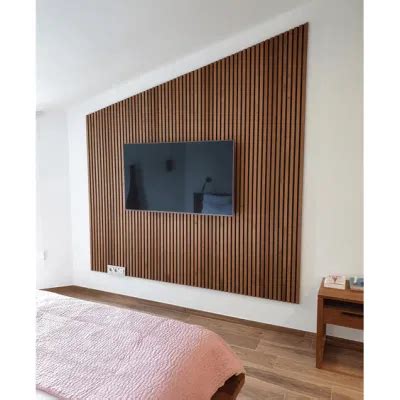 Natural Oak Wooden Grooved Mdf Slat Wood Veneer Diffuser Slats Acoustic