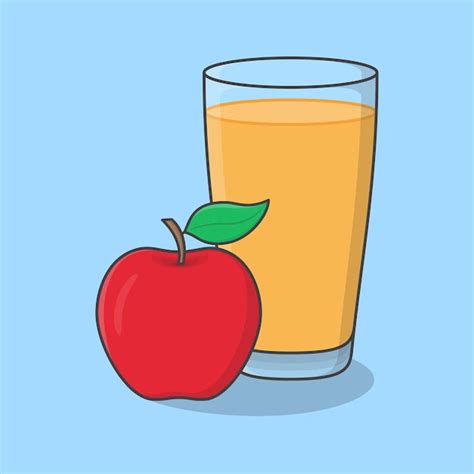 Jugo De Manzana Con Fruta En Vidrio Ilustraci N Vectorial De Dibujos