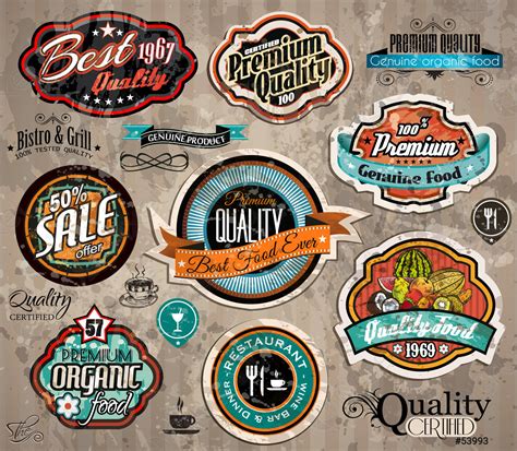 Set of Premium Quality Vintage Labels - stock vector 53993 | Crushpixel