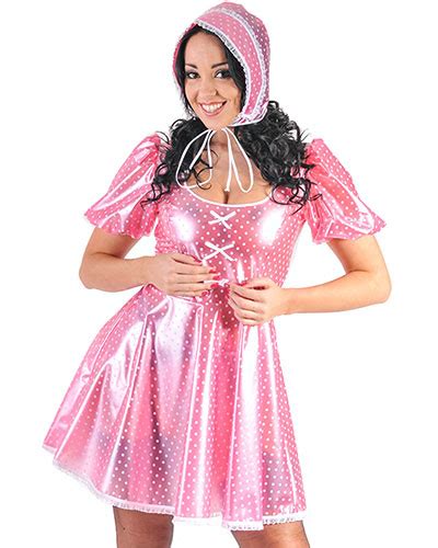 Sissy Kleid aus PVC mit Haube für Damen Hautengshop