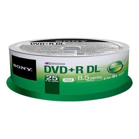 Sony Dvd Recordable Media Dvd R Dl 8 50 Gb 25 Pack 120mm