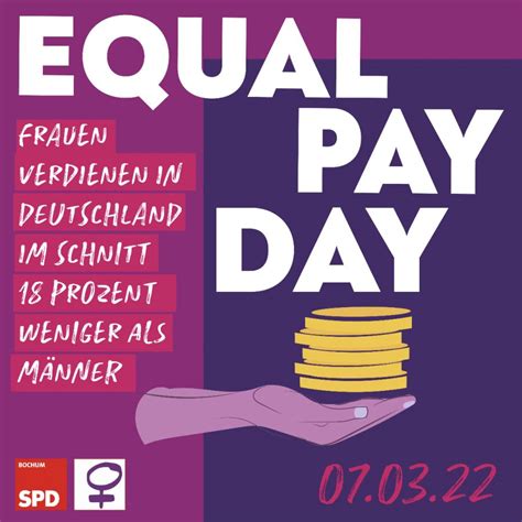 Gleicher Lohn für gleiche Arbeit equal pay day 07 03 2022 SPD Bochum