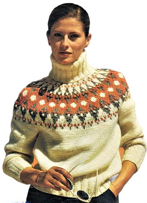 Nordic Icelandic Fair Isle Sweater Knitting Pattern T Etsy