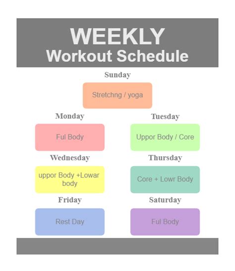 Weekly Workout Schedule Edrawmax Edrawmax Templates