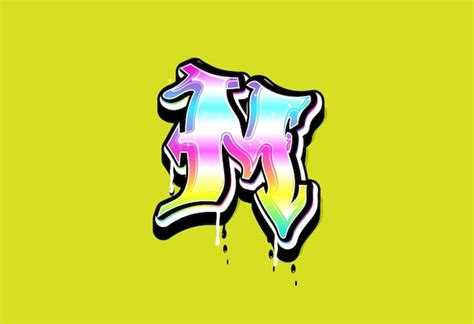 Premium Vector M Pastel Graffiti Alphabet Vector Logo