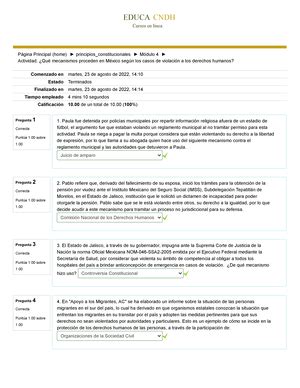 Cuestionario Final Del M Dulo Cndh Educa Cndh Cursos En L Nea