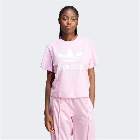 Adidas Adicolor Trefoil Boxy Tee Pink Adidas Uae