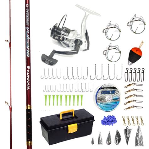 Kit Pesca Vulcano M Reel Frontal Caja Con Accesorios El