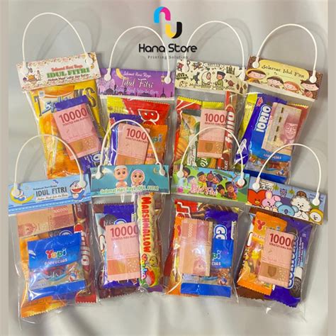 Jual 10PCS TAS PLASTIK SNACK THR UNIK EDISI LEBARAN AMPLOP IDUL FITRI