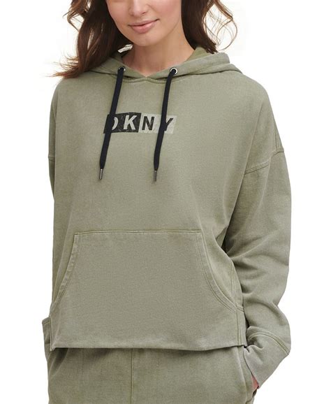 Dkny Womens Cotton Logo Graphic Hoodie Macys