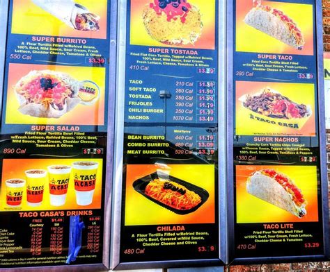 Menu at Taco Casa restaurant, Forest Hill, Wichita St