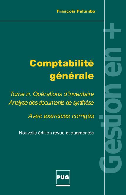 Comptabilité Générale Tome 3 Opérations Dinventaire Analyse Des