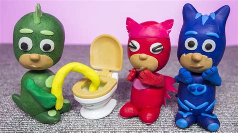 PJ Masks Toilet Pee Play Doh Stop Motion English Episode Compilation