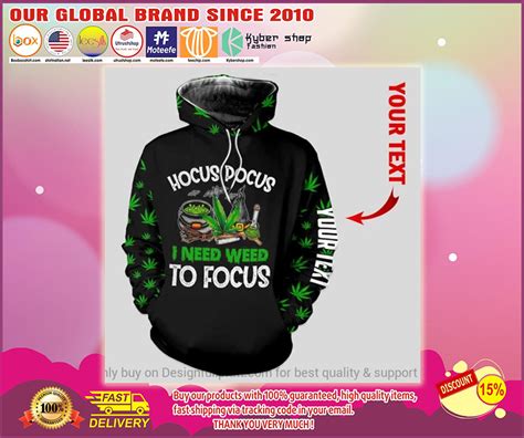 Hocus Pocus I Need Weed To Focus Custom Personalized Name 3d Hoodie