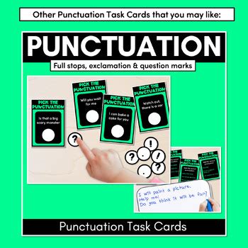 Punctuation Writing Prompt Task Cards VCOP Aligned By Mrs Learning Bee