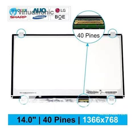 Pantalla Slim Led 14 0 Pulgadas 40 Pines Hd 1366x766 Nuevo Envío gratis