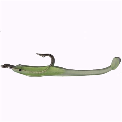 Portable Artificial Soft Bait Worm Barbed Hook Fish Eel Lure Lead Jig