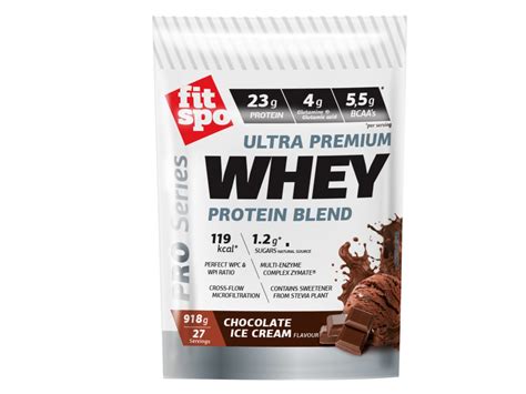 FitSpo Суроватъчен протеин с вкус на шоколадов сладолед WHEY, 34 g ...