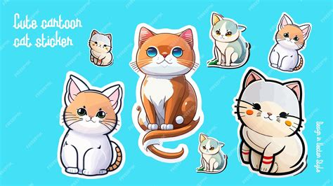 Premium Vector | Cute cartoon cat sticker