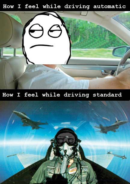 Driving automatic vs stick shift - Aviation Humor