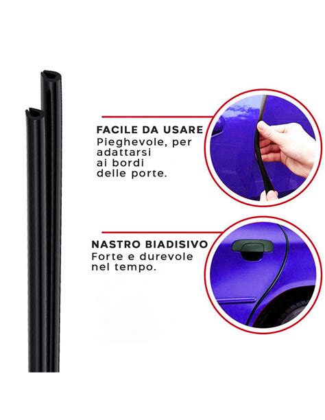 Copriprofilo Salvaporta Auto 2 Guarnizioni 65cm Universali PVC