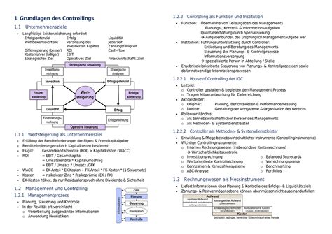 Ko Ko Zusammenfassung Controlling Als Funktion Und Institution