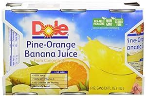 Amazon Dole Pineapple Orange Banana Juice 6 Count Cans Pack Of