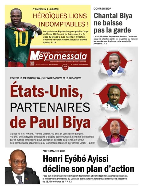 Meyomessala Hebdo du 05 décembre 2022 Meyomessala International