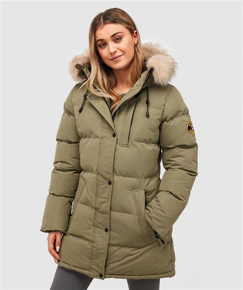 Zavetti Canada Womens Goshawa Puffer Parka Jacket Green Zavetti