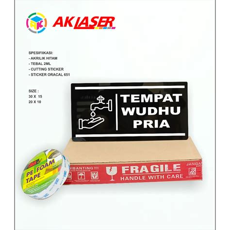 Jual Akrilik Sign Papan Tulis Tempat Wudhu Pria Shopee Indonesia