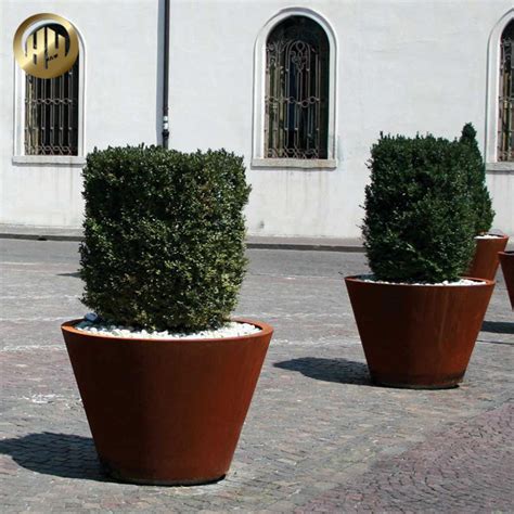 Outdoor Corten Steel Rusty Metal Mm Thickness Tapered Planter China