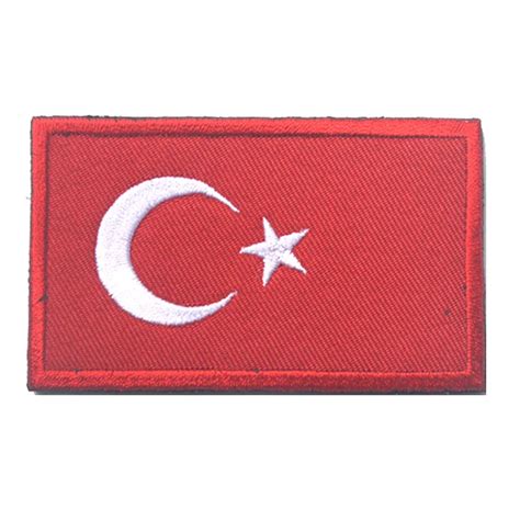 Alta qualidade embroid turquia país turco bandeira remendos gancho