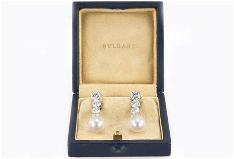 Bulgari Diamond And Pearl Dangle Earrings Earrings Jewelry