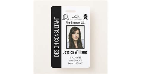 Personalized Corporate Employee Black Id Badge Zazzle