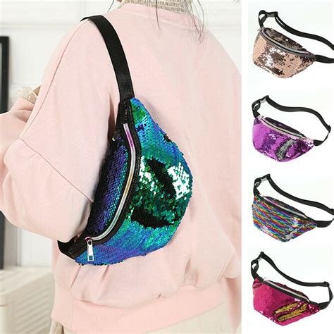 Glitter Reversible Mermaid Sequins Waist Bag Isch Guet