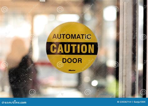 Automatic Caution Door Stock Images - Image: 23536714