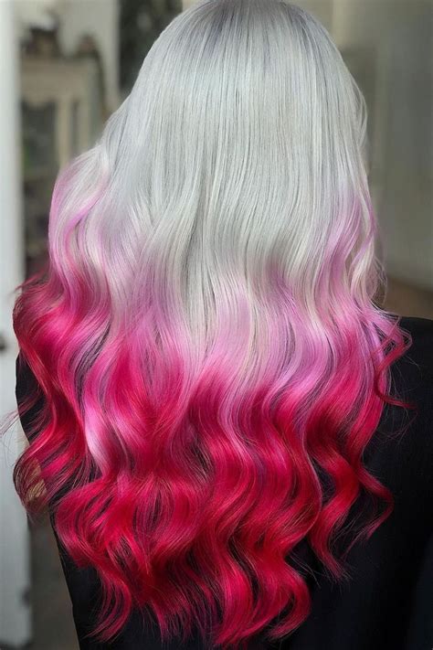 This white ️ pink ️ cherry ombre 🍒 | Hair color underneath, Creative ...