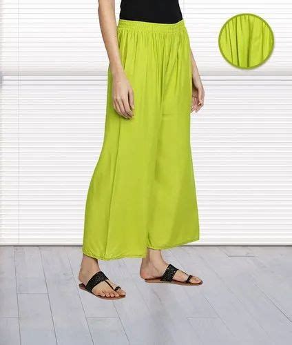 Straight Casual Wear Lime Green Fabclub Womens Heavy Rayon Solid Plain