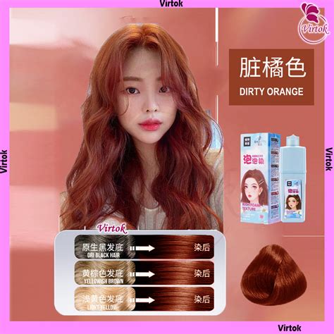 Virtok Bubble Wash Hair Dye Foam Hair Coloring Shampoo Color Cream Wash Pewarna Rambut Bubble