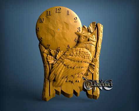 Owl Clock 3d Stl Model 11339 Cnc Planet Art